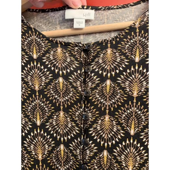 J. Jill Size Medium Women's Tunic Style Blouse Shirt Pattern Buttons 3/4 Length - Picture 2 of 3